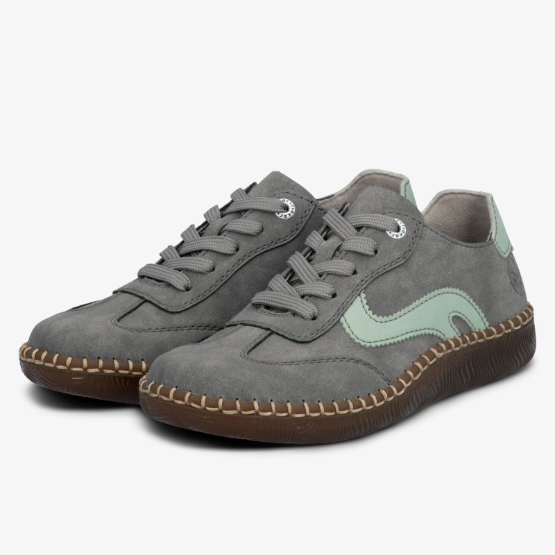Graue Schuhe mit flexibler Sohle und modischem Design für hohen Tragekomfort und langlebige Nutzung