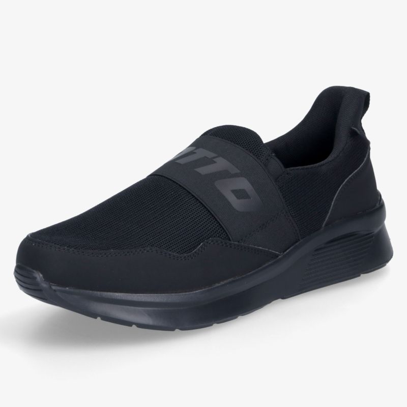 Schwarzer elastischer slip-on Sneaker mit moderner, leichter und rutschfester Sohle für optimalen Komfort