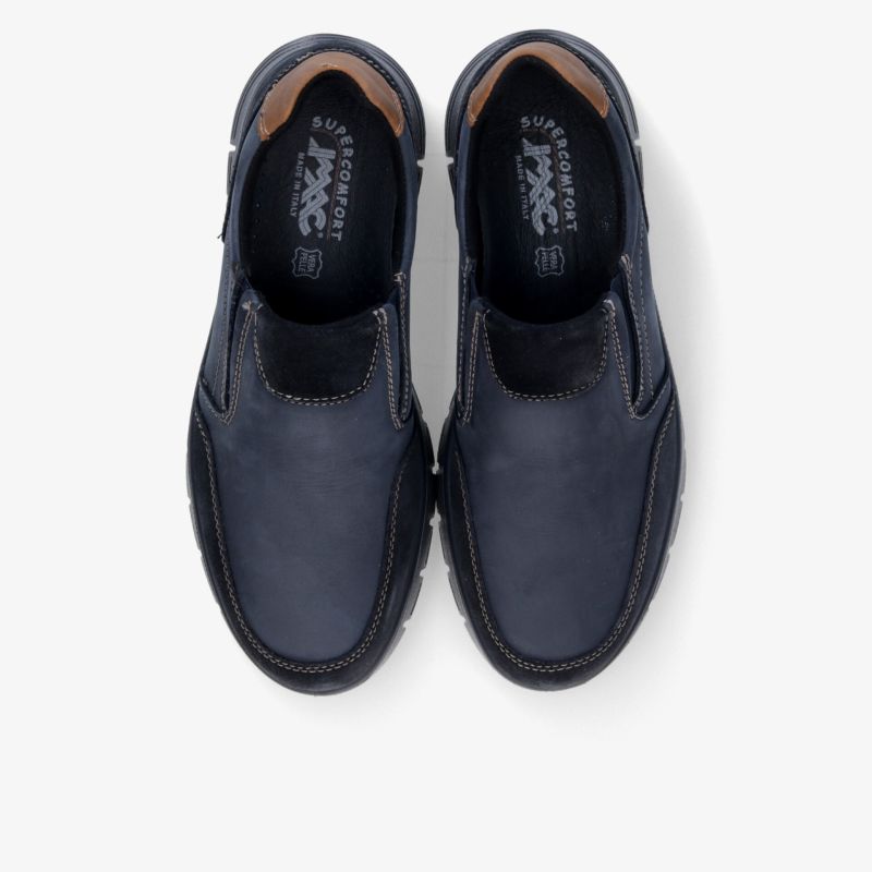Schwarze Halbschuhe aus Leder in Paaransicht, robust und komfortabel mit rutschfester Sohle