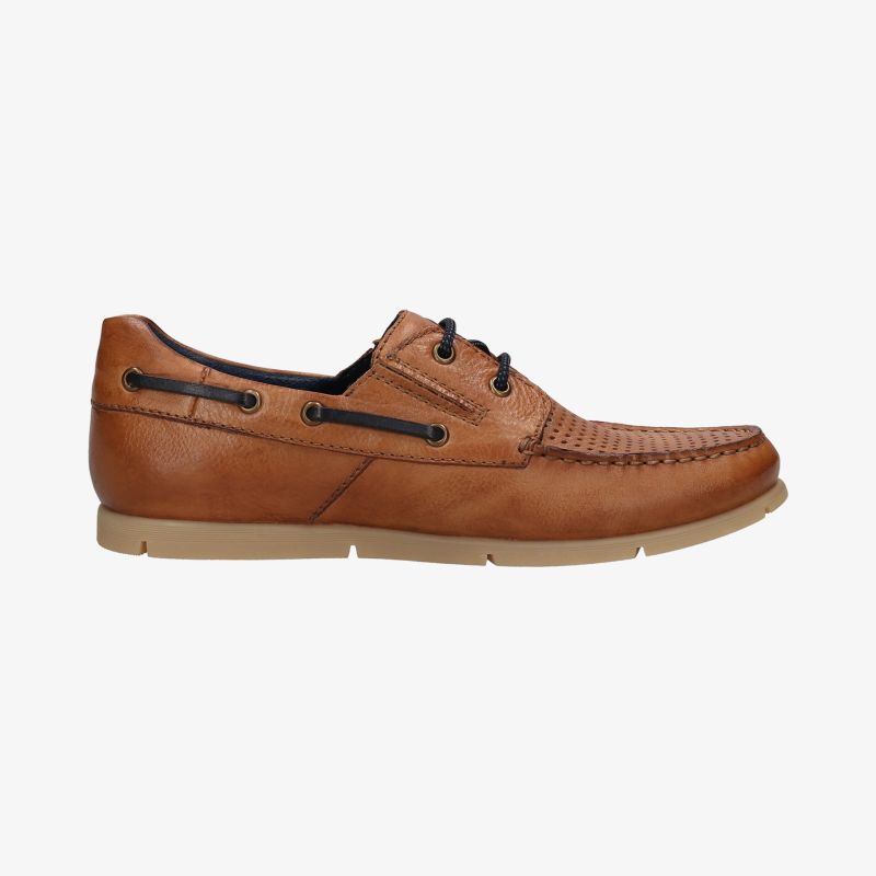 Brauner Lederschuh mit moderner Form, robuster Sohle und komfortablem Design für vielseitigen Alltag