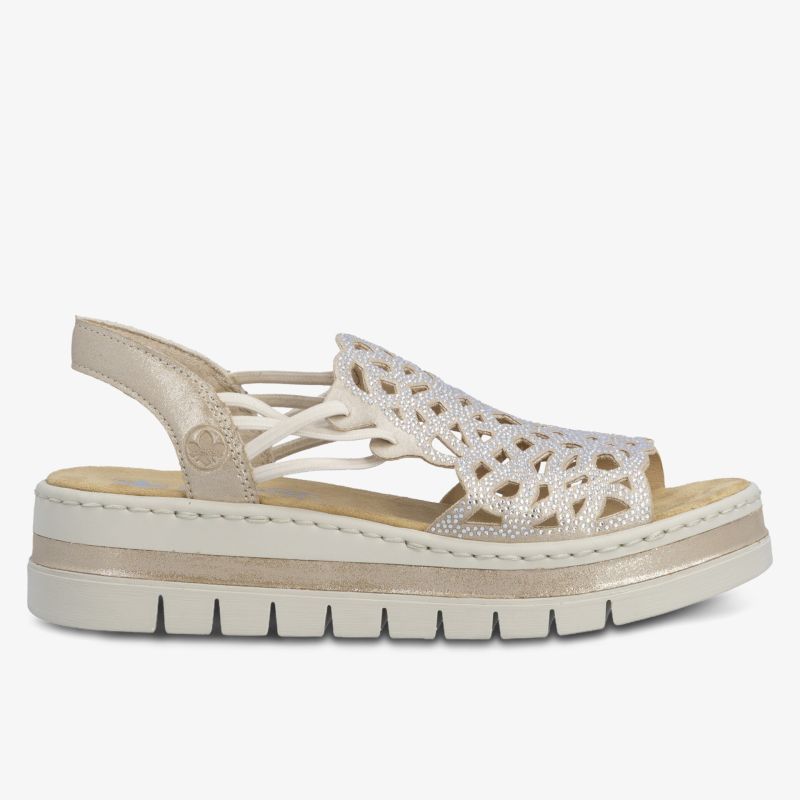 Beige Sandale mit atmungsaktivem Riemendesign und bequemer, dicker Sohle für angenehmen Tragekomfort