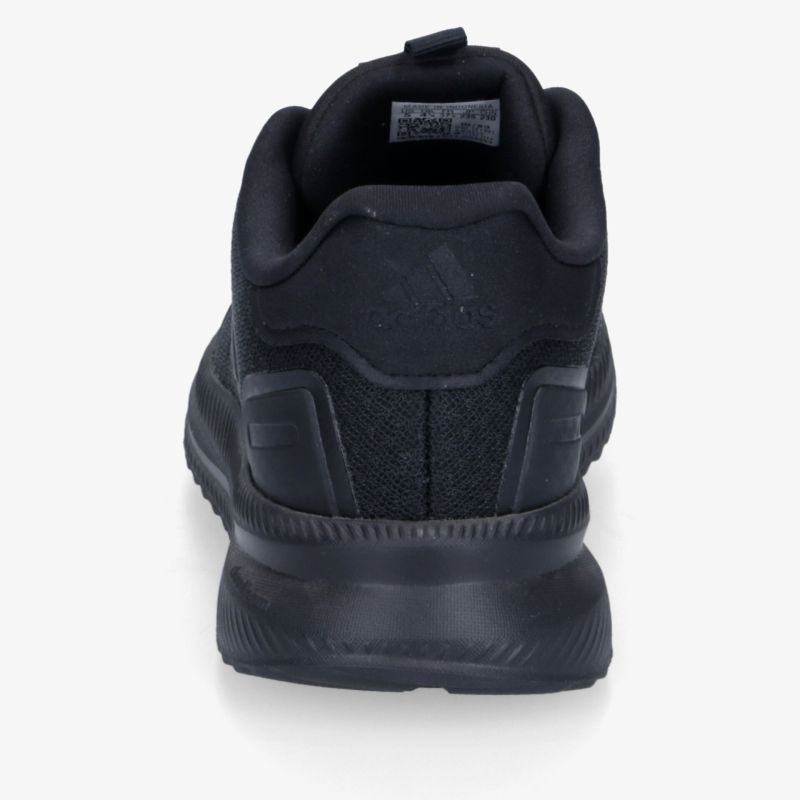 Schwarzer Sneaker Rückansicht mit gepolstertem Absatz und rutschfester Sohle für optimalen Komfort und Halt