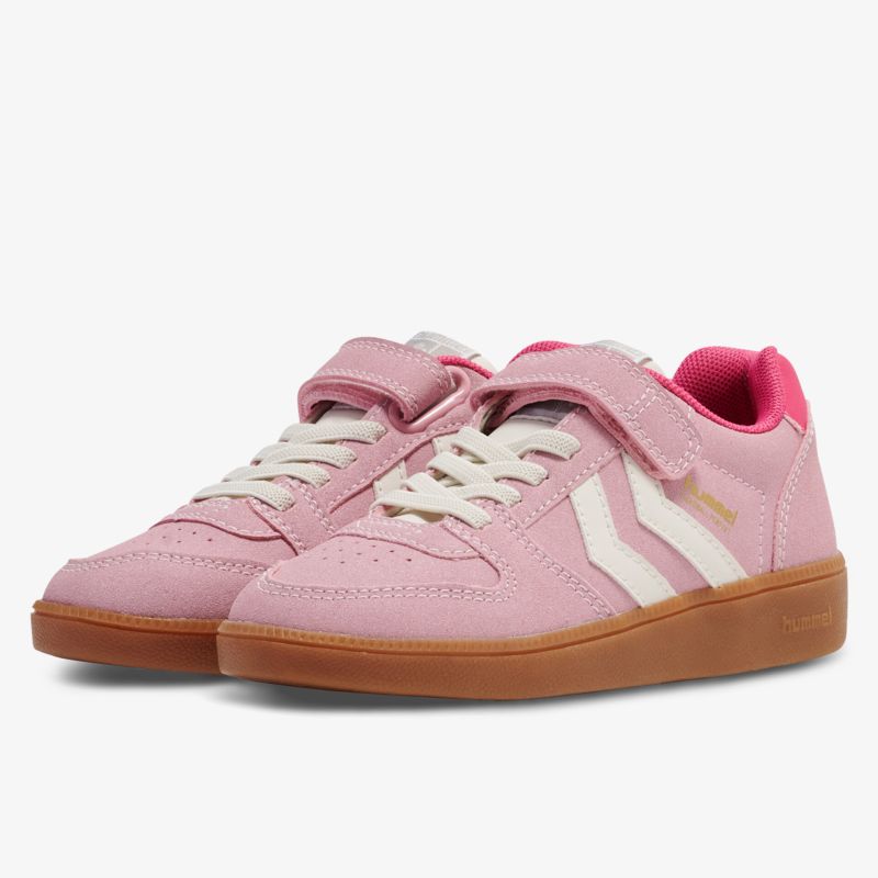 Rosa Sneaker mit Klettverschluss und bequemer Gummisohle, sportive Passform für Alltag