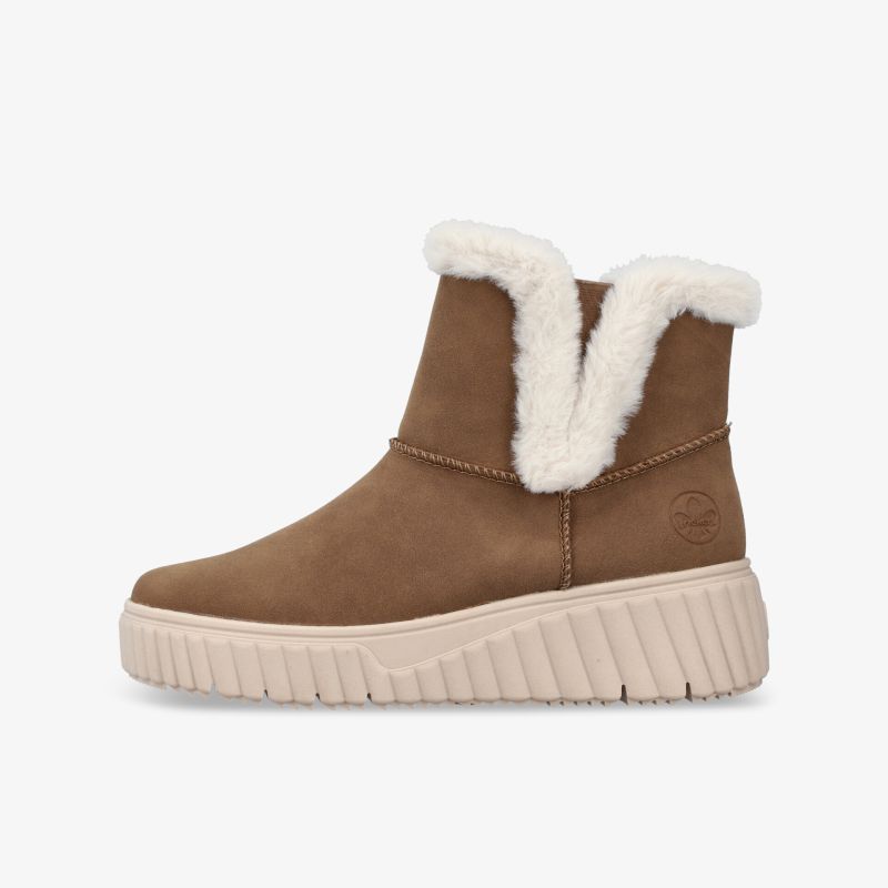 Brauner Warmfutter-Stiefel mit rutschfester Profilsohle und bequemem, robustem Design