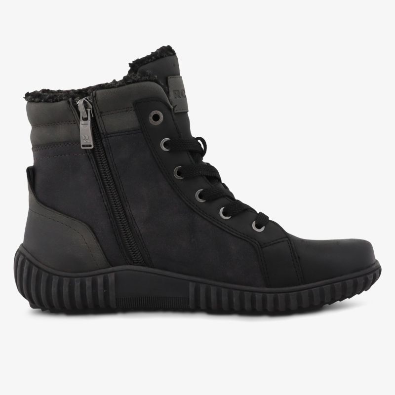 Warmer, robuster Schuh mit hohem Schaft und praktischem Reißverschluss für leichte Handhabung
