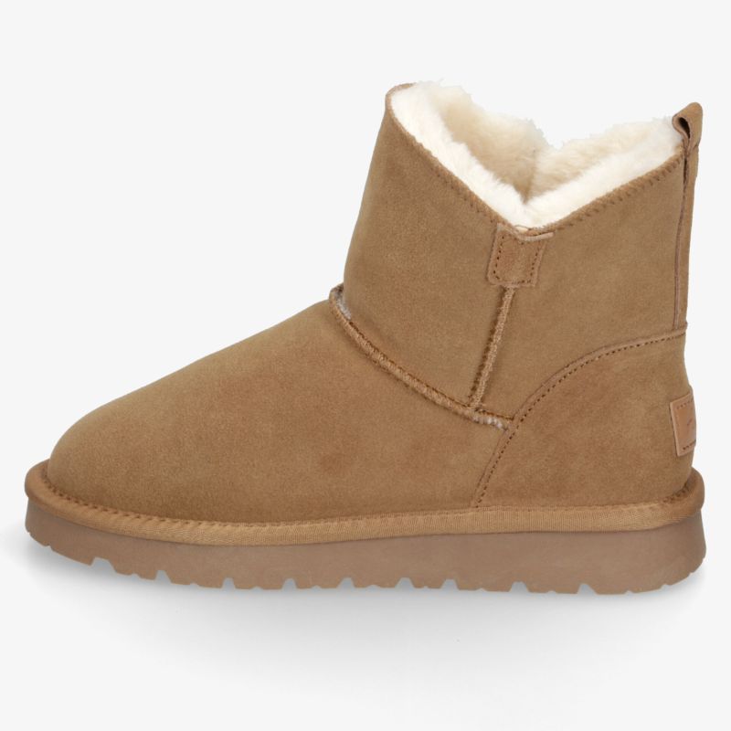 Bequemer, wasserdichter Boot mit plüschigem Innenfutter und rutschfester Sohle für kalte Tage.