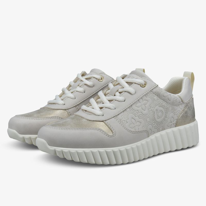 Stylische graue Sneaker mit rutschfester Sohle und bequemer Passform.