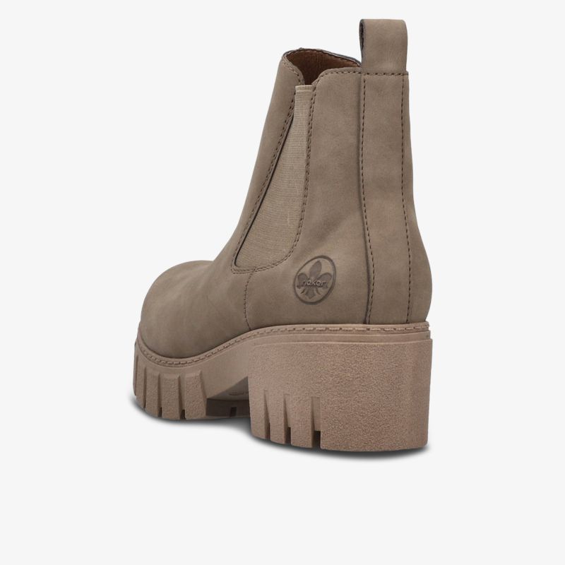 Schuh mit robustem Absatz und elastischen Seiteneinsätzen, rutschfeste Profilsohle, modisch und bequem
