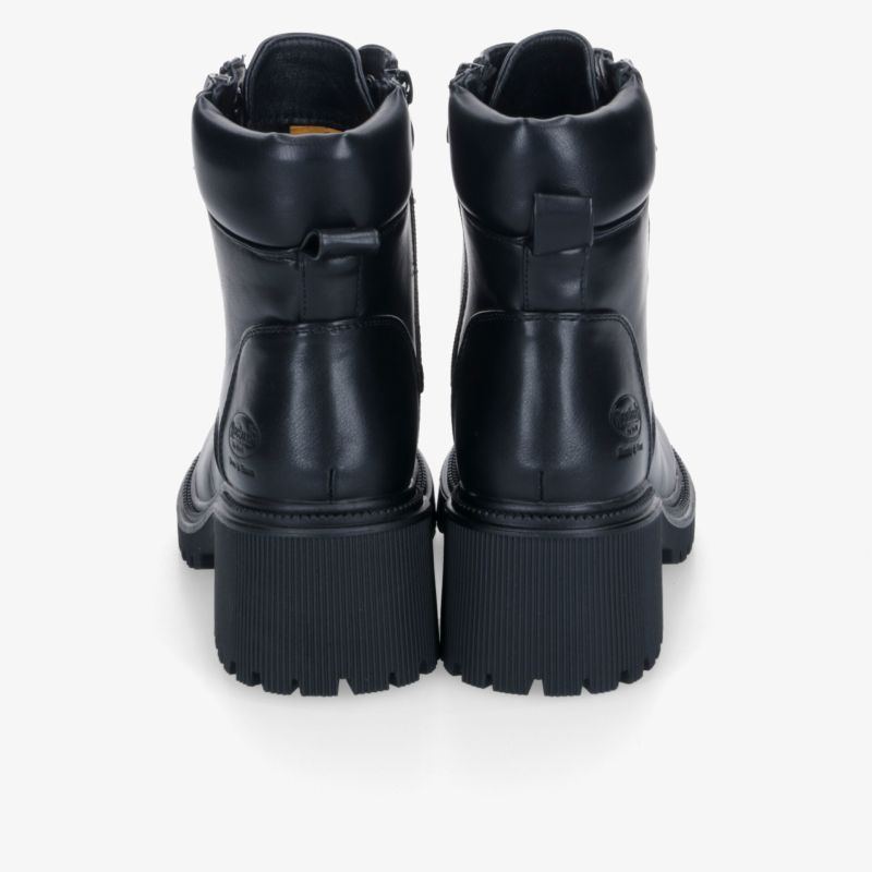 Modische schwarze Boots mit hohem Absatz und rutschfester Sohle robust und stabil