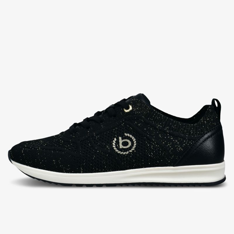 Stilvoller schwarzer Sneaker mit atmungsaktivem Obermaterial und rutschfester Sohle.