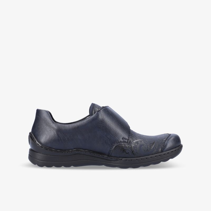 Bequemer blauer Halbschuh mit rutschfester Sohle und flexiblem Material, ideal für ganztägigen Tragekomfort