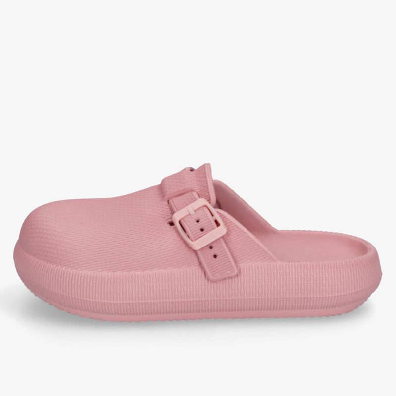 Rosa Clogs mit verstellbarer Schnalle und rutschfester Sohle für maximalen Tragekomfort