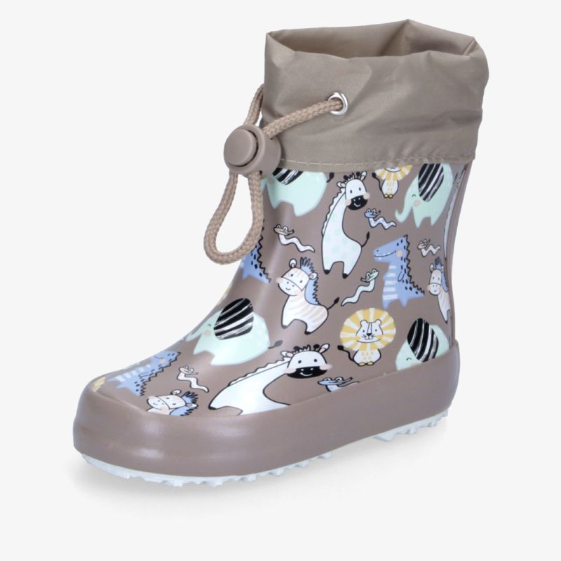 Wasserfester Regenstiefel mit buntem Tiermuster, verstellbarem Verschluss und rutschfester Sohle für optimalen Schutz