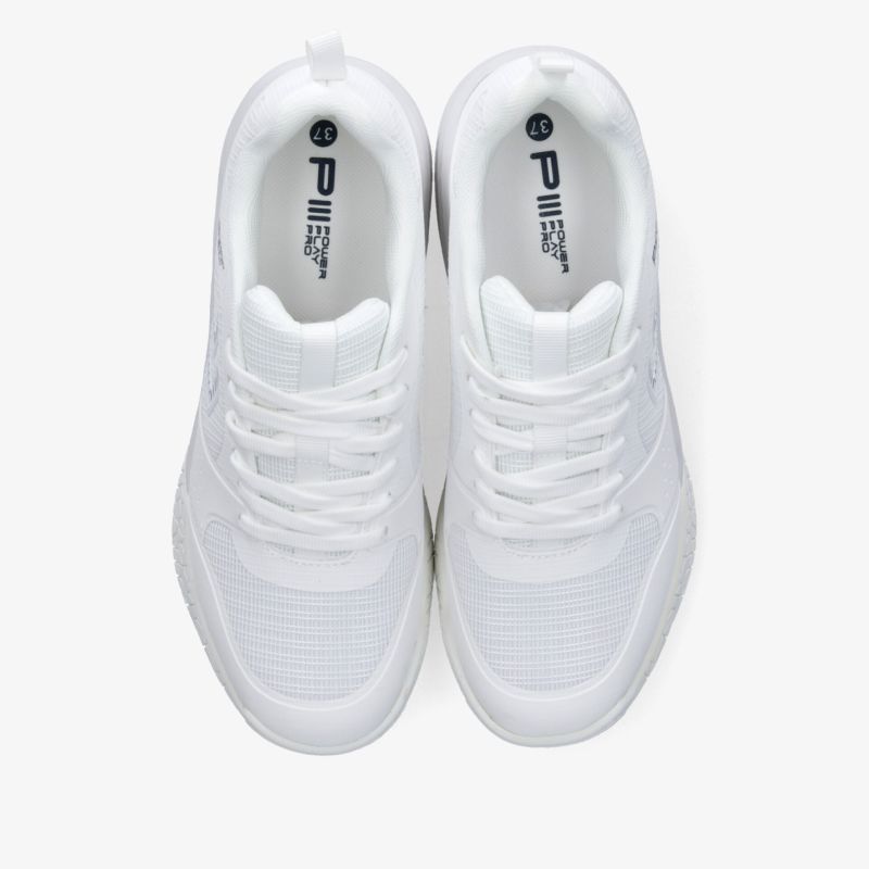 Weiße Sneaker mit atmungsaktivem Material und komfortabler Passform, sportlich und leicht, flexible Sohle für hohen Tragekomfort