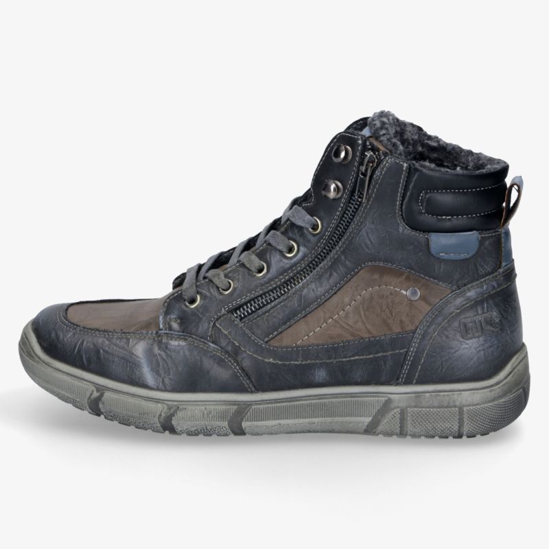 Modischer Sneaker aus robustem Leder mit praktischem Reißverschluss und profilierter Sohle für hohen Tragekomfort