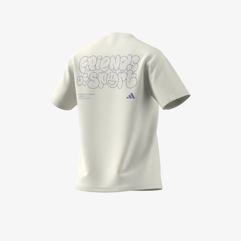 Graues T-Shirt mit modernem Schriftzug auf dem Rücken, weiches Material und bequemer Schnitt