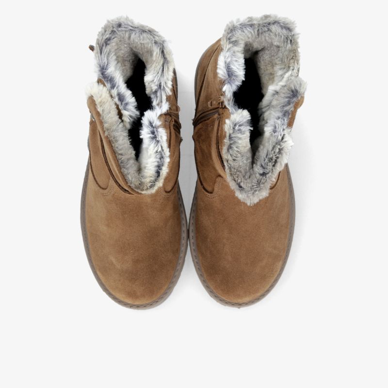 Warme braune Schuhe mit kuscheligem Fellfutter, komfortabel und weich, ideal für kalte Tage