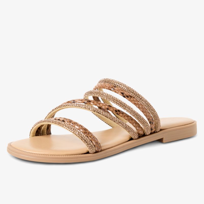 Leichte flache Sandale mit geflochtenen Riemen für komfortablen und modischen Sommerlook