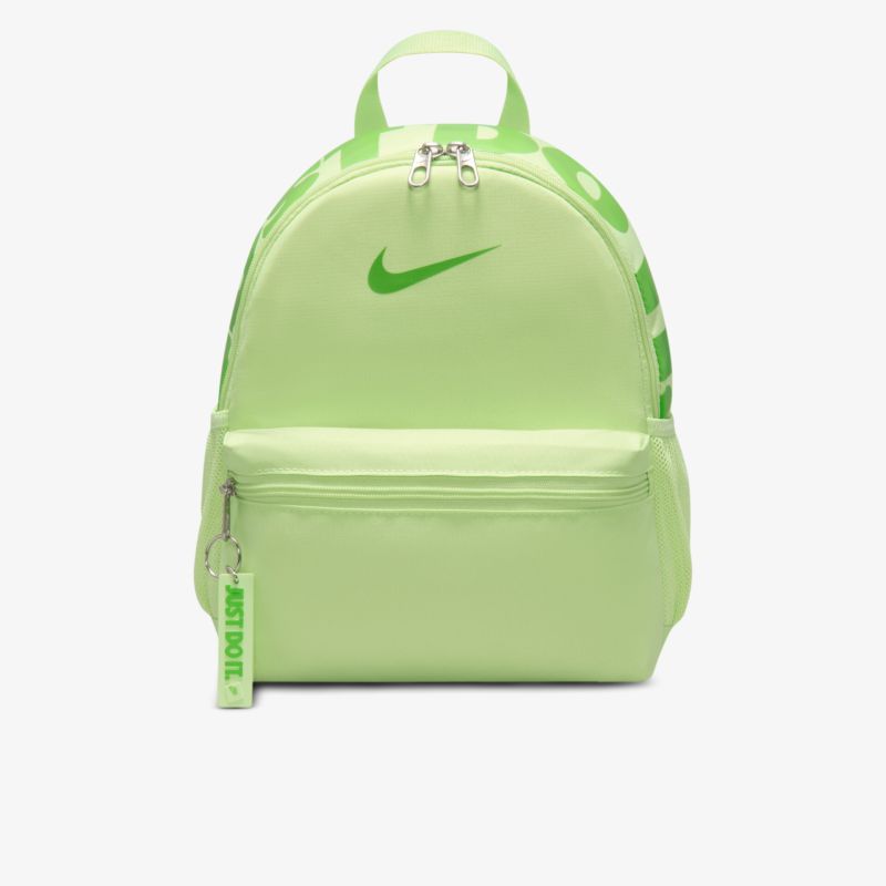 Moderner grüner Rucksack mit Reißverschluss und Logo-Design, ideal für Alltag und Sport.