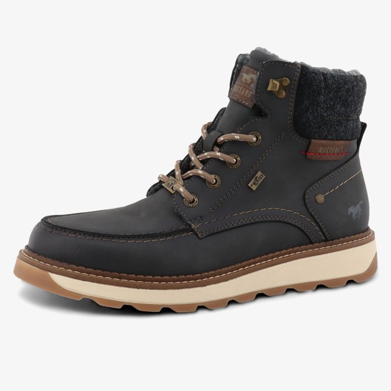robuster wasserabweisender Schuh mit warmer Polsterung und rutschfester Sohle, komfortable Schnürung