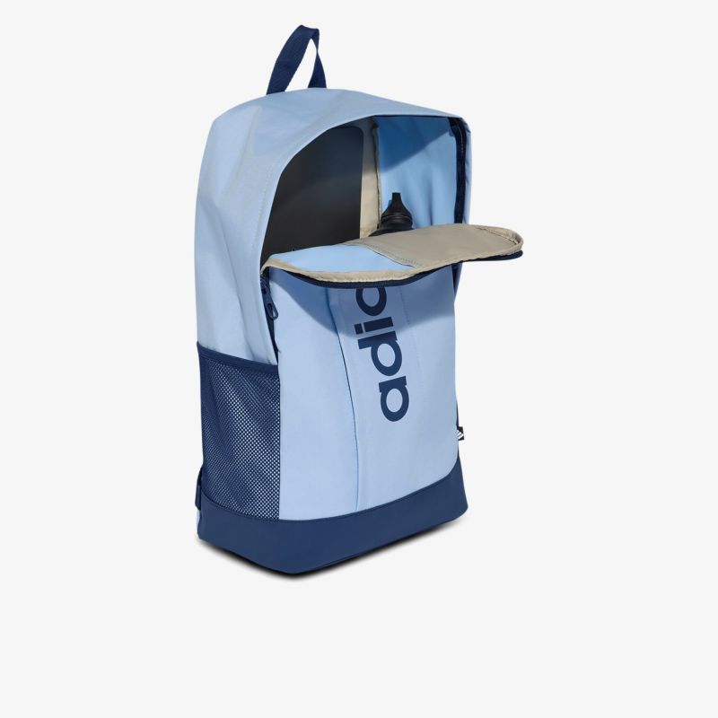Leichter blauer Rucksack mit Reißverschluss und praktischem Tragegriff, robust und geräumig für Alltag und Sport