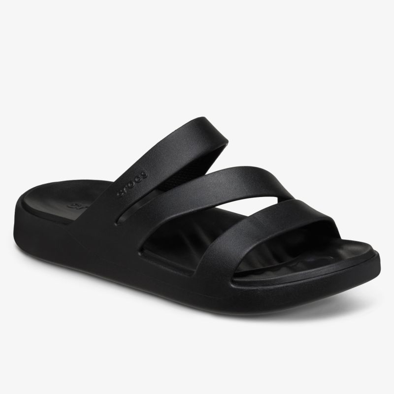 Schwarze Sandale mit drei Riemen für hohen Komfort und Stil