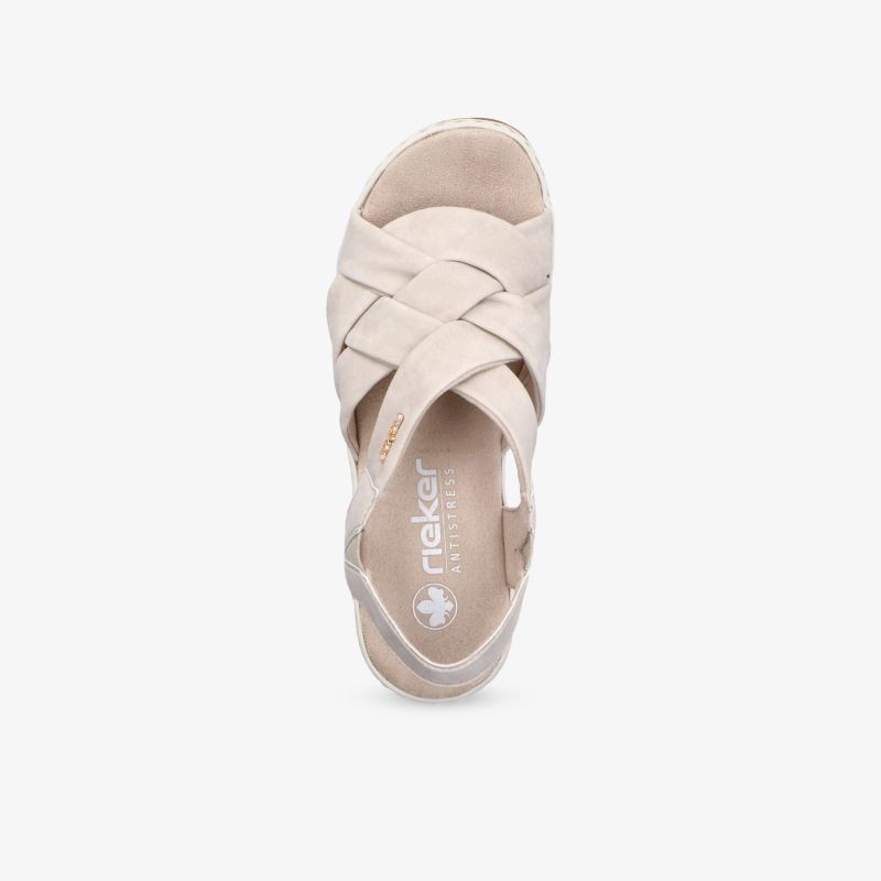 Bequeme, atmungsaktive Sandale in Beige mit gepolsterter Innensohle und rutschfester Sohle, ideal für warme Tage