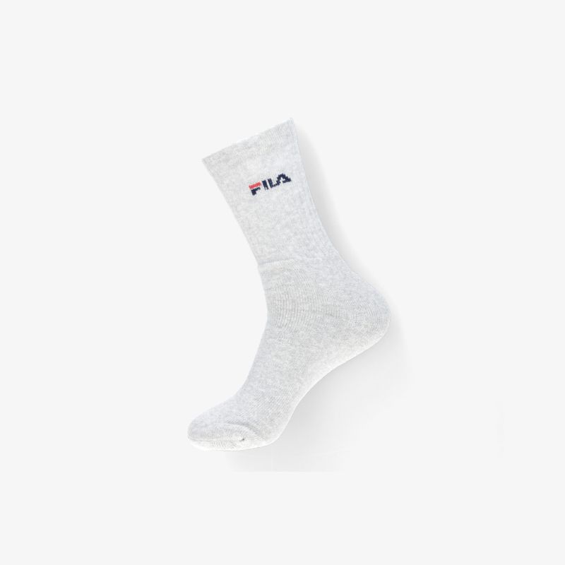 Graue Fila Socke mit sichtbarem Logo, bequem und elastisch für optimale Passform und sportlichen Stil