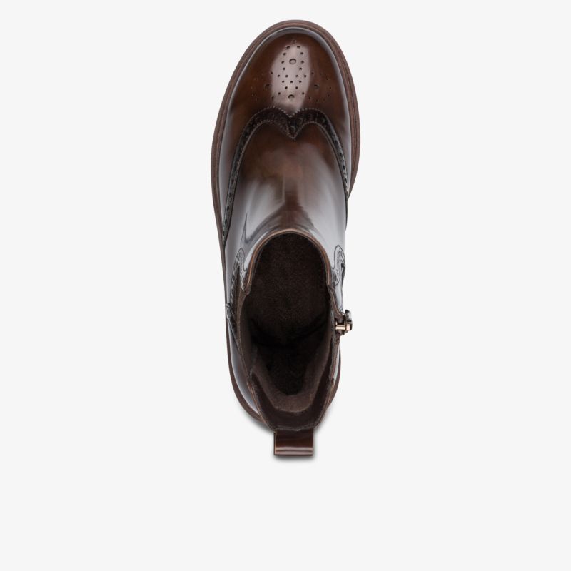 Eleganter brauner Lederschuh mit Lochmuster in klassischem Design, bequemer und hochwertiger Schuh