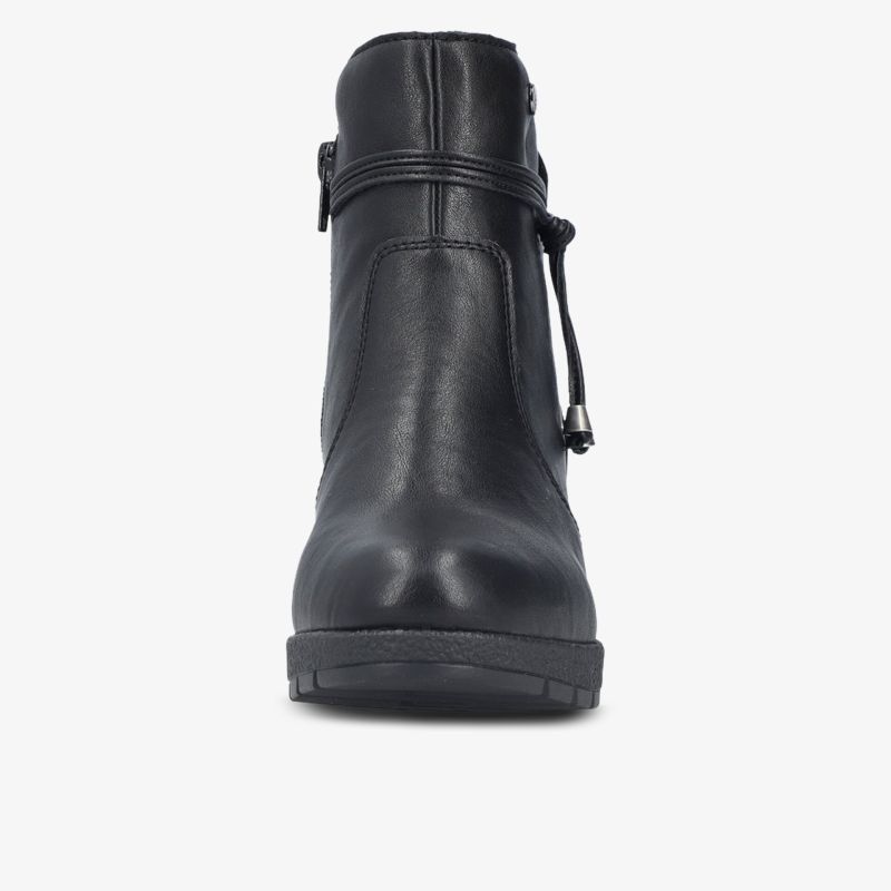 Robuster und eleganter Schuh aus hochwertigem Leder mit komfortabler Passform und rutschfester Sohle frontal sichtbar