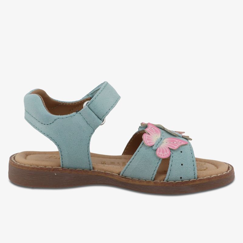 Sommerliche Sandale mit Schmetterlingsdekor und rutschfester Sohle für angenehmen Tragekomfort.