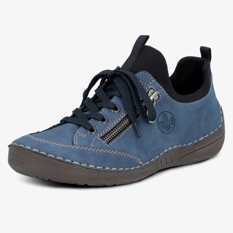 Sportlicher und komfortabler Schuh mit Reißverschluss und flexibler robusten Sohle in blau