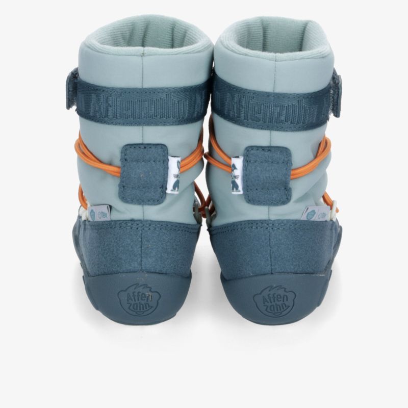 Robuste Winterstiefel in Blau und Grau, gepolsterter Schaft, stabile rutschfeste Sohle, komfortable Passform