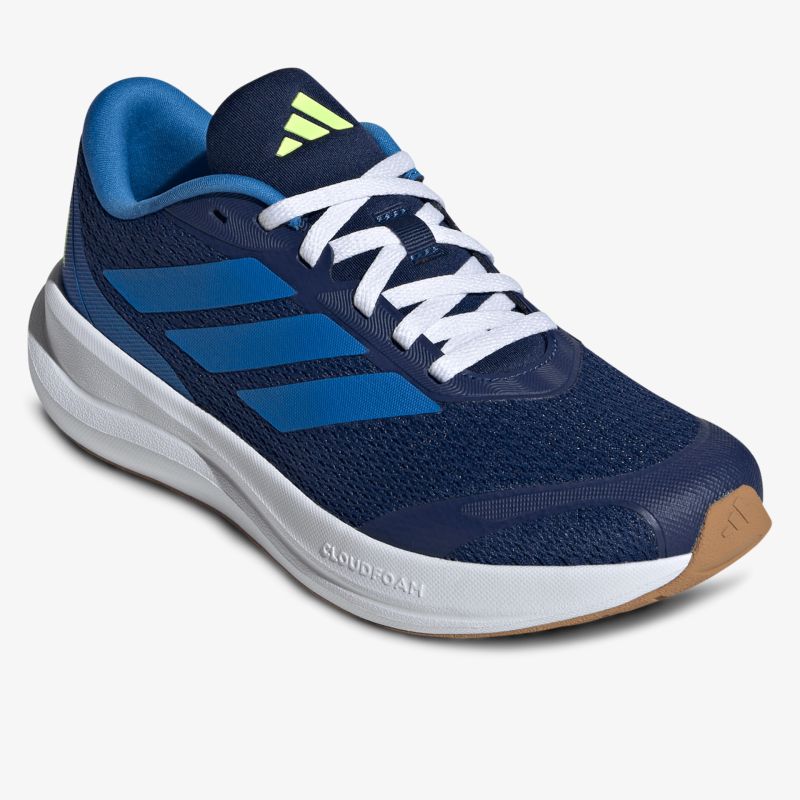 Sportlicher Laufschuh in Blau mit weißer Schnürung und gut gedämpfter Sohle für hohen Tragekomfort