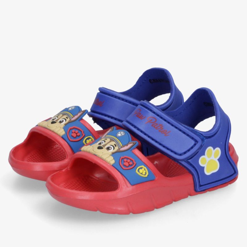 Bequeme, atmungsaktive Kinder Sandalen mit verstellbarem Klettverschluss und rutschfester Sohle im bunten Rot-Blau-Design