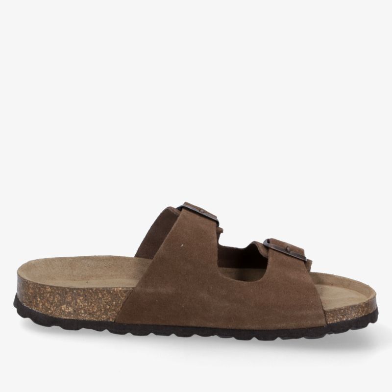 Bequeme braune Sandale mit verstellbaren Riemen und weichem Fußbett für optimalen Tragekomfort