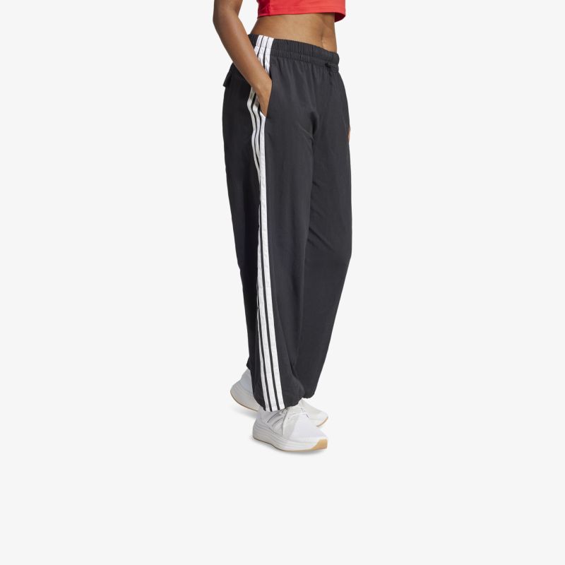 Bequeme Freizeit-Hose mit elastischem Bund und seitlichen weißen Streifen, sportlich und lässig geschnitten