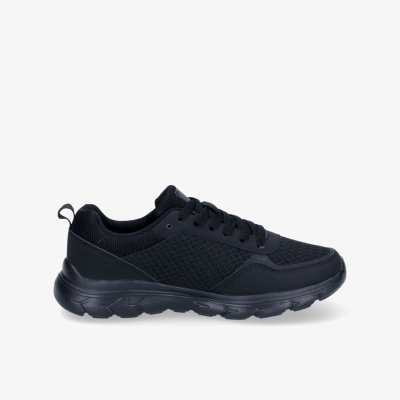 Moderner schwarzer Sneaker, leicht und bequem für den Alltag. Atmungsaktives Design mit flexibler Sohle.
