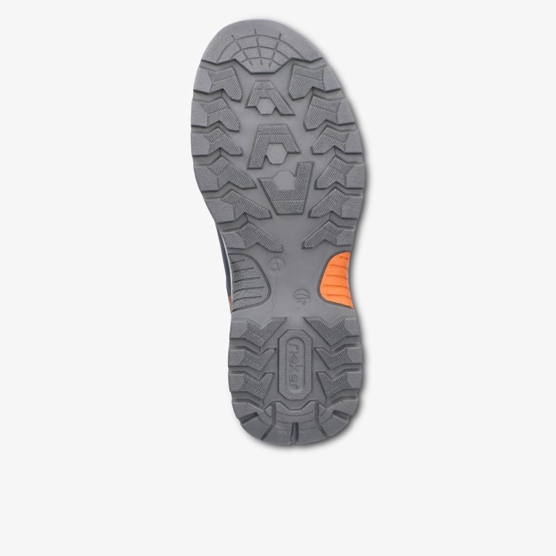 Robuste graue Schuhsohle mit rutschfestem Profil für optimalen Halt und hohe Strapazierfähigkeit