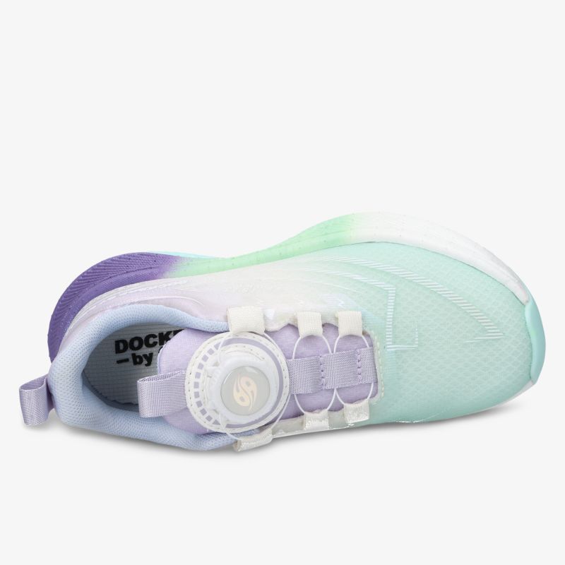Leichter Sneaker mit atmungsaktivem Material und modernem Farbverlauf in Mintgrün und Lila