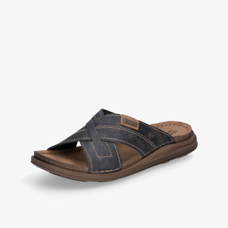 Schwarze bequeme Ledersandale mit offener Zehenpartie und gepolsterter Sohle für optimalen Tragekomfort
