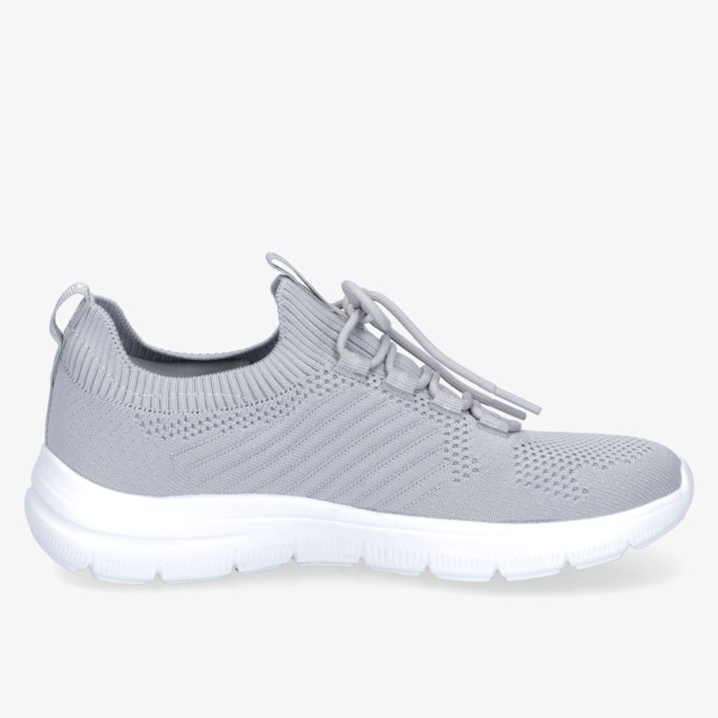Moderner leichter Sneaker mit atmungsaktivem, flexiblem Obermaterial und bequemer Passform, seitliche Ansicht