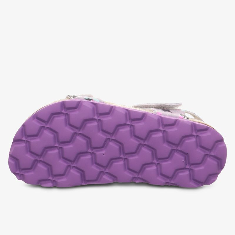 Robuste und rutschfeste violette Schuhsohle mit flexibler Struktur für optimalen Halt und Komfort