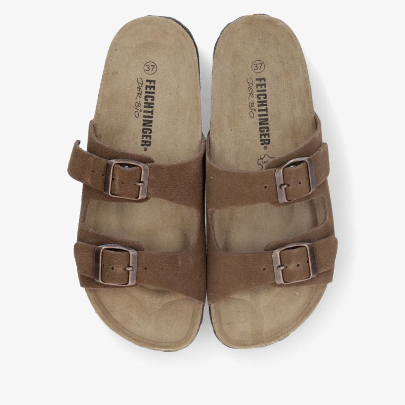 Braune Sandalen mit zwei verstellbaren Schnallen und weicher Innensohle für optimalen Tragekomfort