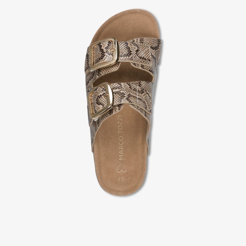 Bequeme Sandalen mit verstellbaren Schnallen und modischem Schlangenledermuster, perfekt für leichten Tragekomfort