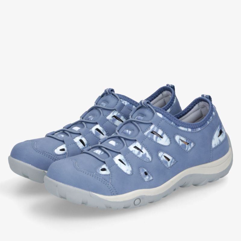Sportlicher, leichter Schnürschuh in blau mit atmungsaktivem Material und flexibler, rutschfester Sohle