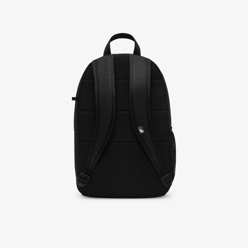 Schwarzer Rucksack mit gepolsterten Tragegurten und praktischem Griff, ideal für den täglichen Komfort und Strapazierfähigkeit