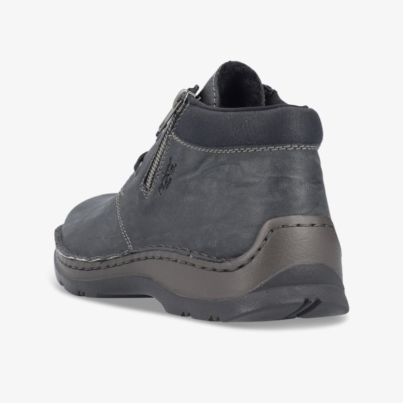 Schwarzer robuster Stiefel mit gepolstertem Schaft und praktischem Reißverschluss für hohen Tragekomfort