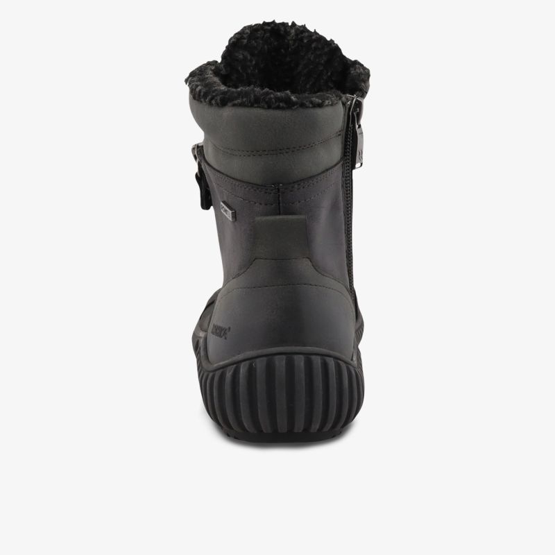 Robuster Schuh hinten mit warmem Futter und rutschfester Sohle für sicheren Halt bei jedem Wetter