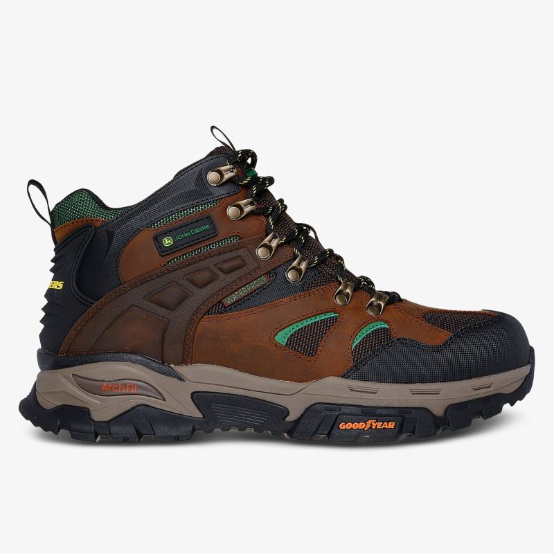 Robuster wasserdichter Outdoor-Wanderschuh mit profilierter Sohle und schnürsenkeln für optimalen Halt